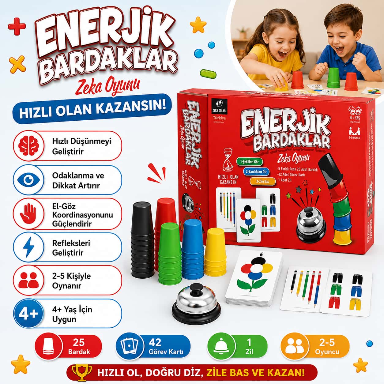 Küçük Dehalar - Enerjik Bardaklar Zeka Oyunu