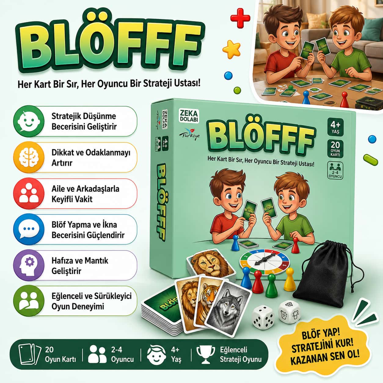 Küçük Dehalar - Blöff Strateji Kutu Oyunu
